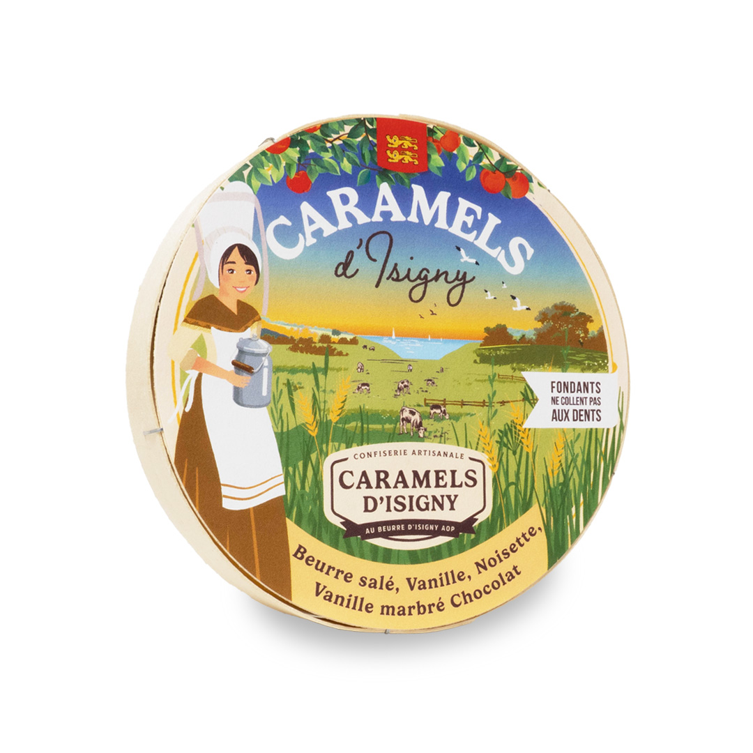 caramels-d-isigny-caramels-en-bo-tes-assortiment-fondants-75g image 1