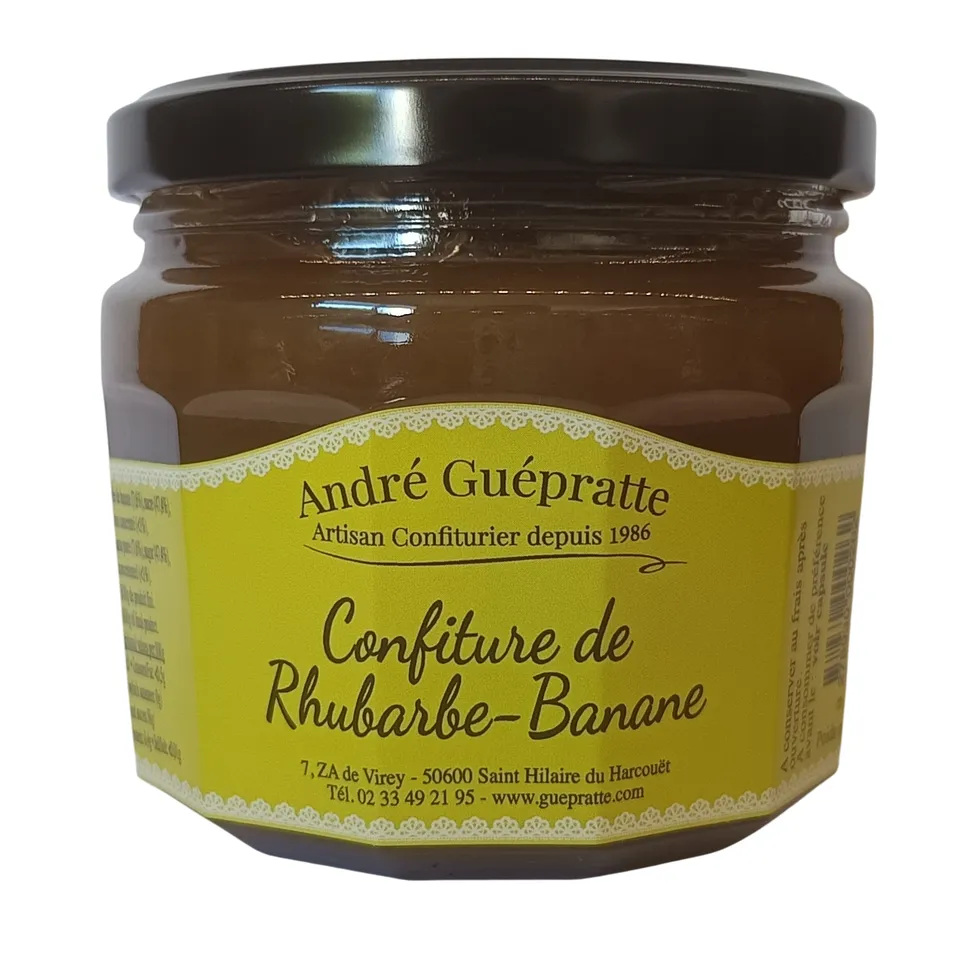 andr-guepratte-confitures-rhubarbe-banane-artisanale-sans-colorant image 1