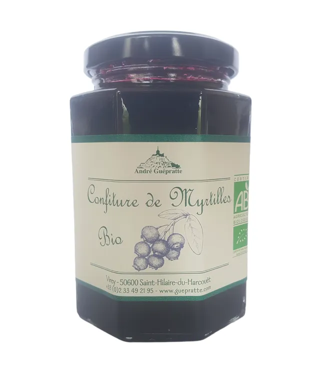 andr-guepratte-bio-confiture-de-myrtilles-biologique-55-fruits image 1