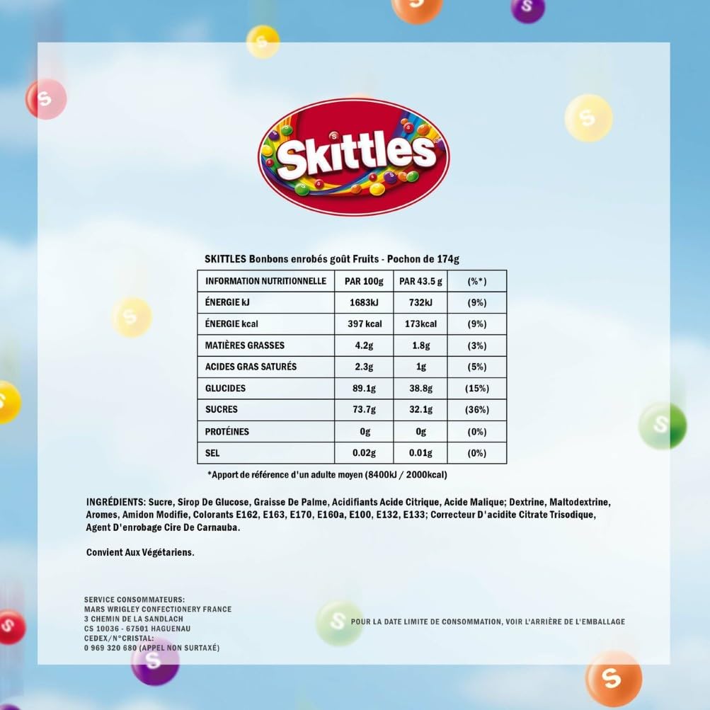 skittles-fruits-bonbons-fruits-sachet-174g-partager image 2