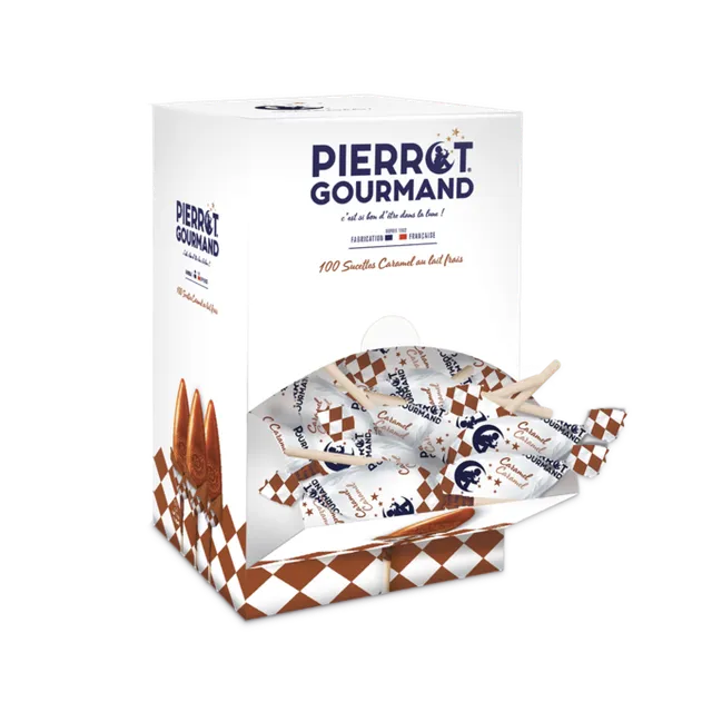 pierrot-gourmand-les-sucettes-bo-te-100-caramel-lait-frais image 1