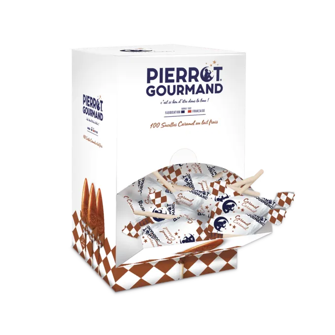 pierrot-gourmand-les-sucettes-bo-te-100-caramel-lait-frais image 1
