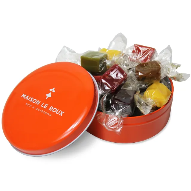 henri-le-roux-bo-te-orange-caramels-plein-fruits-fruits image 1